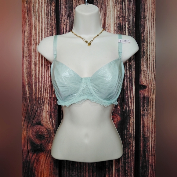 Victoria's Secret Other - 2 For 30$ Victoria Secret Elegant Mint Green Lace Bra Size 34DDD